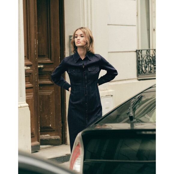 NWT Zara Denim Shirt dress ZW Collection - Picture 9 of 12